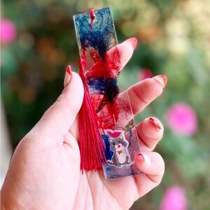 Handmade Resin Watermelon Cat Pet Bookmark